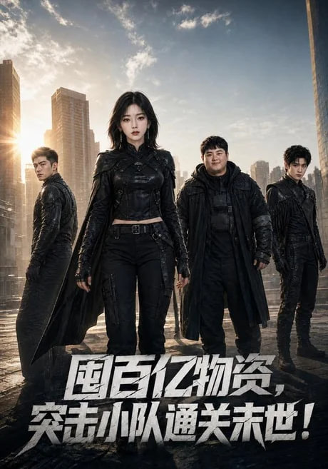 囤百亿物资，突击小队通关末世！ AI漫剧海报